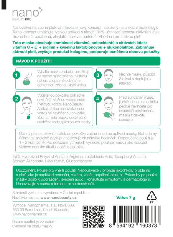 Anti-aging maska na dekolt nanoBeauty