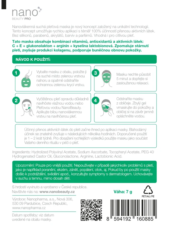 Anti-aging pleťová maska Intensive nanoBeauty