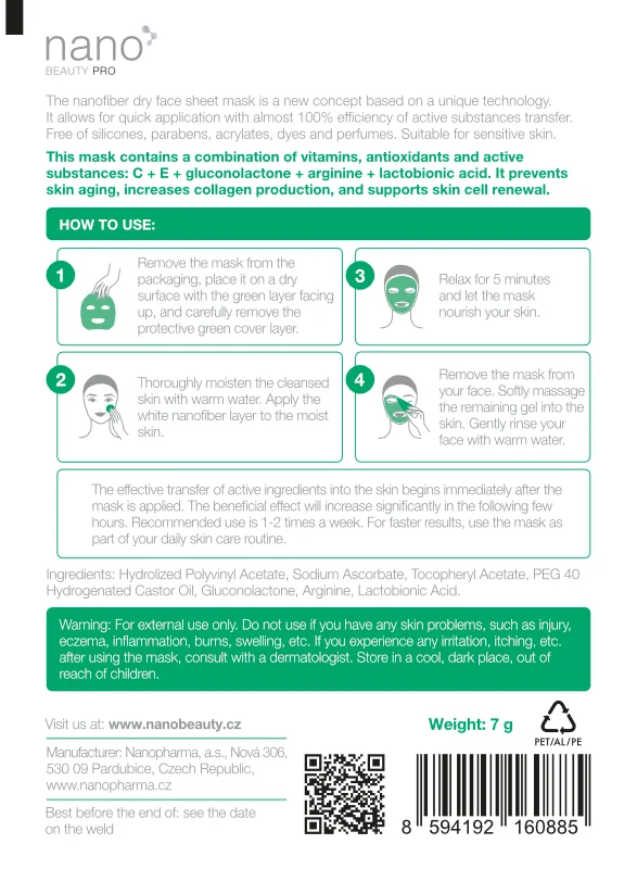 Anti-aging face mask Intensive nanoBeauty