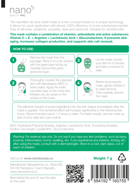 Anti-aging face mask nanoBeauty