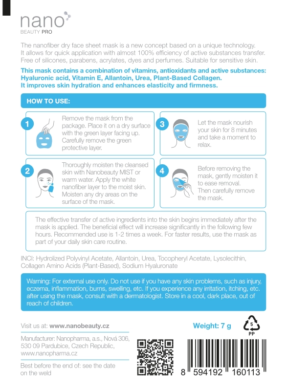 Hydrating face mask nanoBeauty