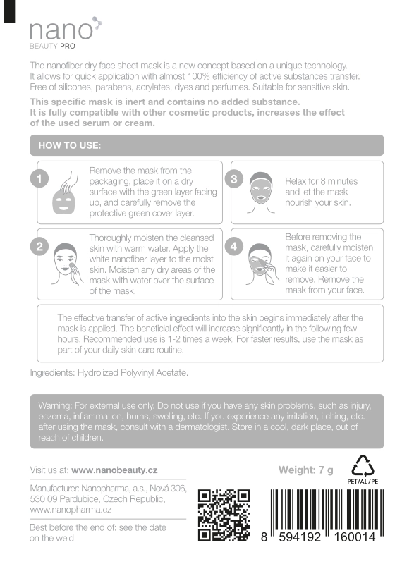 Inert face mask nanoBeauty