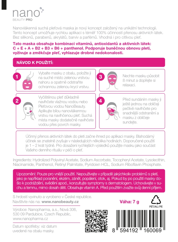 Regenerační pleťová maska nanoBeauty