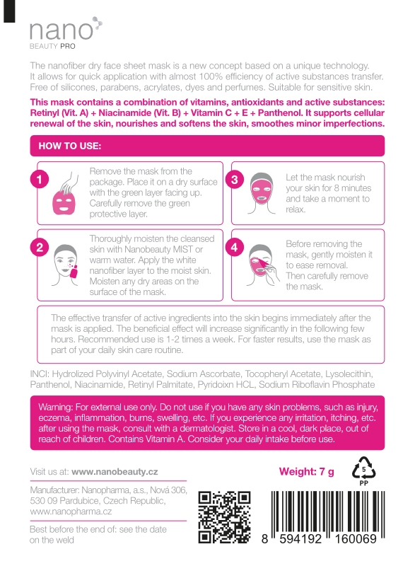 Regenerating face mask nanoBeauty