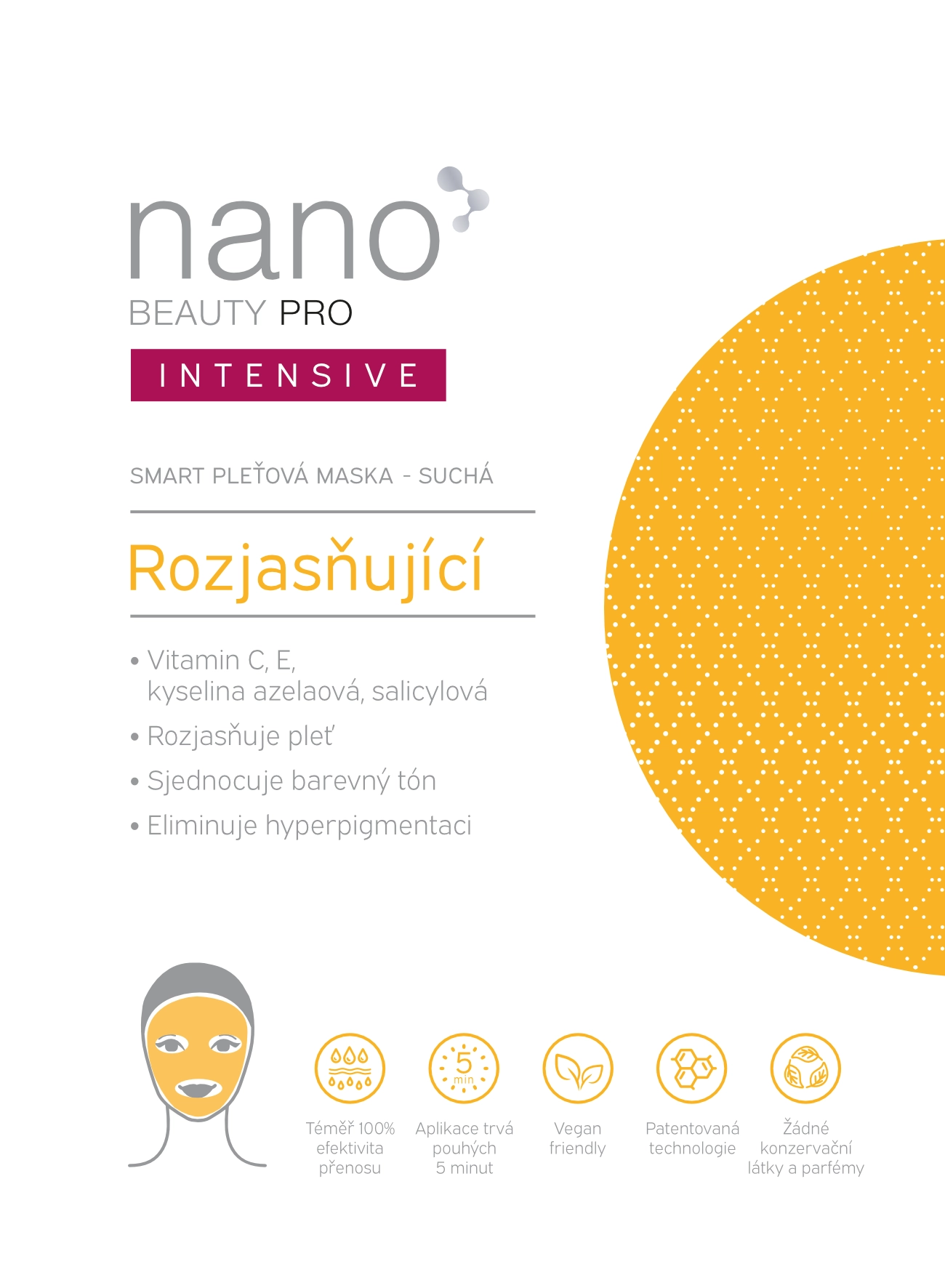 Rozjasňující pleťová maska Intensive nanoBeauty