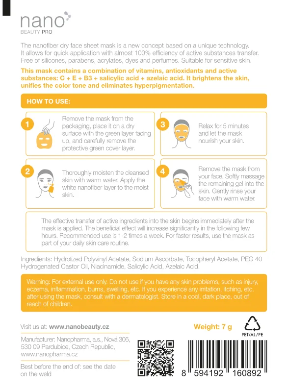 Brightening face mask Intensive nanoBeauty