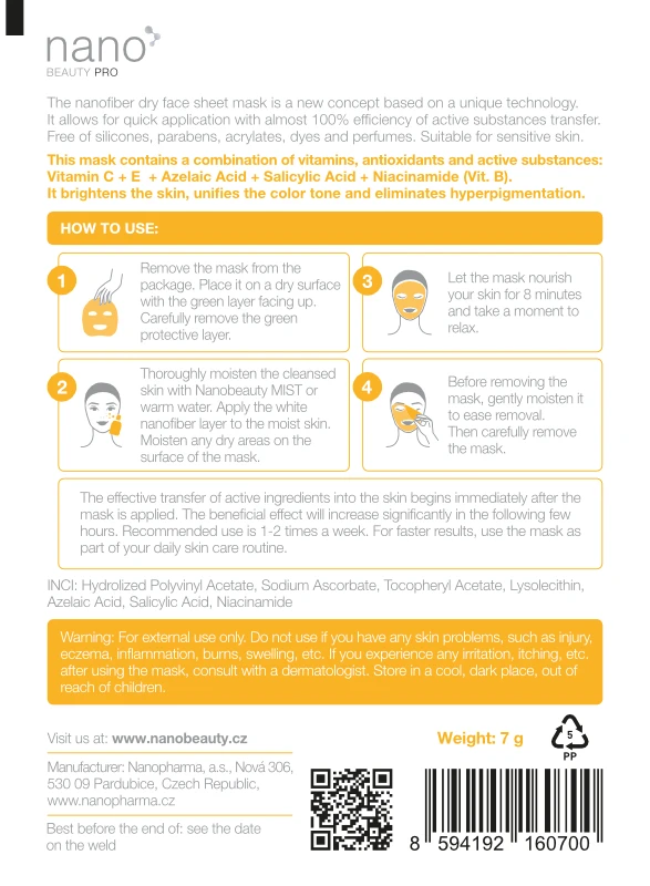 Brightening face mask nanoBeauty